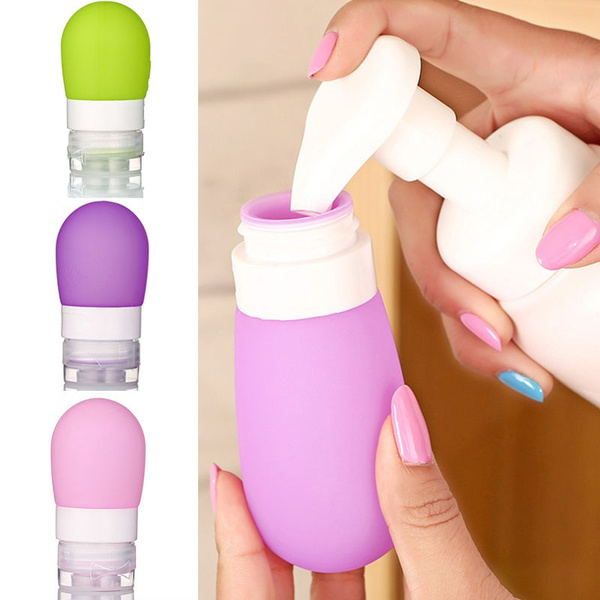 portable round silicone travel bottles